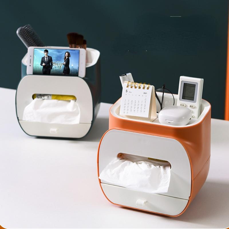 Tamponhalter Aus Holz 22x13x8,5cm | Aufbewahrungsbox Für Badezimmer | Mit Deckel | Weiß