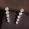 ZAKOL Fashion Round Shiny Zircon Ear Climbing Earrings for Women Long Dipper Ear Climber Ear Cuff Earring Wedding Zircon