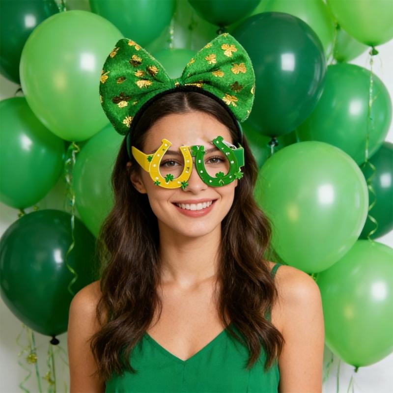 Saint Patrick Day Costume Accessories Shamrock Stickers Patricks Day Glasses Saint Patrick's Day Decoration Party Supply