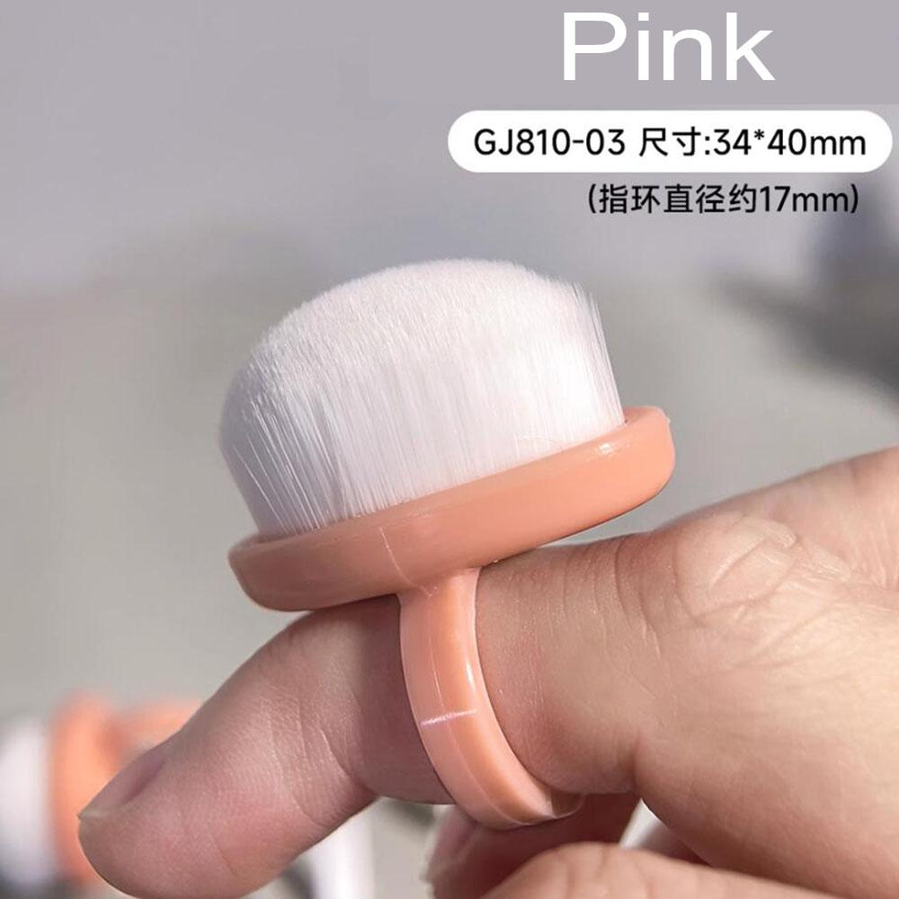1pcs Finger Ring Nail Dust Brush Black/White/Pink Professional Nail Art Brushes Gel Polish Powder Cleaning Tool Beauty Makeup Br