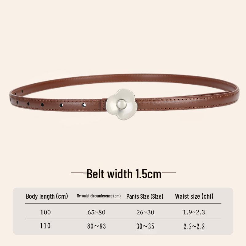 

2026 Women s 1.5cm Thin Korean Style Casual Pants Belt - Simple and Versatile for Students 100cm