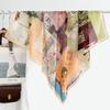 Atmosphere Blue Cashew Flower Silk Scarf 91 Series Neck Large Square Scarf Women's Scarf Seaside Baotou Scarf Sunscreen Shawl