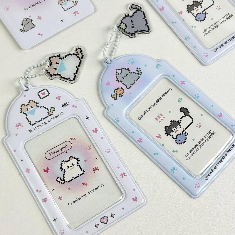 New Cute Cartoon Photo Card Holder 3 inch Decorative Idol Photo Album Protective Sleeves Kawaii Japanese Stationery Pendant