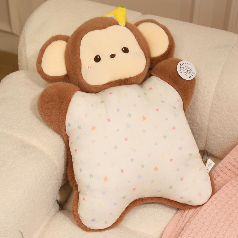 Creative Cartoon Little Bunny Bear Plush Funny Warm Hands Pillow Soft Stuffed Animal Salamander Doll Cushion for Kids Girls Gift