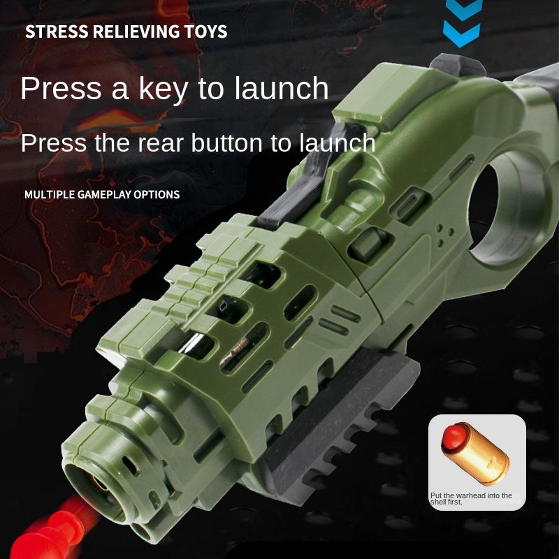 Pistol Shell Throwing Continuous Firing Blowback Soft Bullet Gun Soft Bullet Toy Shooting Weapons for Kids Birthday Gift