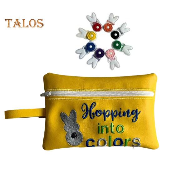 

Наполнитель для пасхальной корзины Hopping Into Colors Match, 8 кроликов с подвижными хвостами и красочная сумка на молнии, наполнители для пасхальных корзин для дошкольных образовательных мероприятий жёлтый