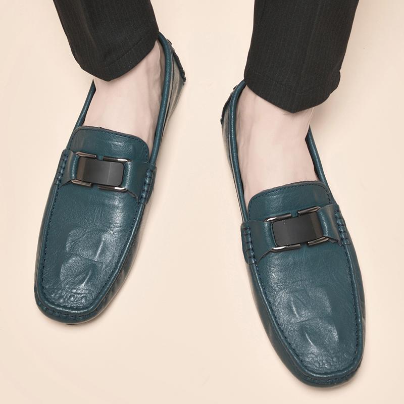 Fashion Daily Commute Flats Walking Men Casual Leather Shoes Brand Men's Business Loafers Shoes Breathable Slip on Driving Shoes for Men