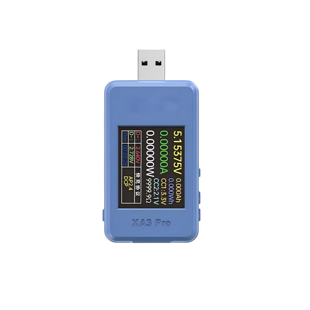 1.77" TFT Color Digital Voltmeter Ammeter Power Meter 4-24V 6.5A 156W, USB Tester with PD/QC/SCP Fast Charge Protocol Detector