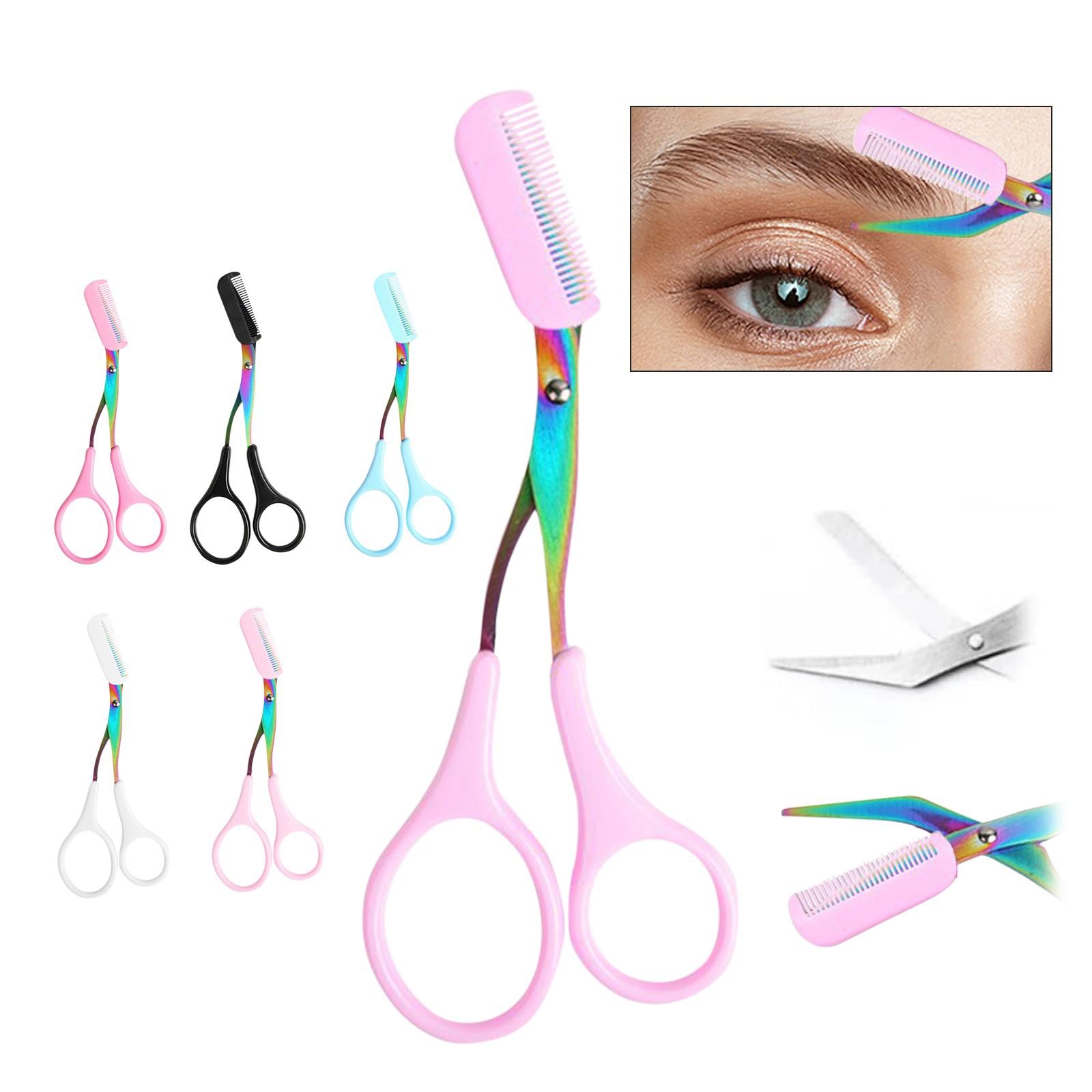 

Ножницы для бровей с расческой для женщин Удаление волос Уход за бровями Инструмент для формирования бровей