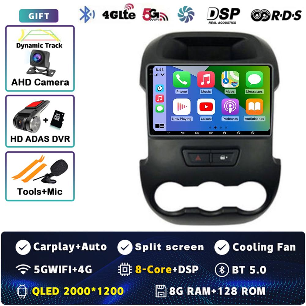 Android 14 Carplay Car Radio For Ford RANGER F-250 2011 - 2014 Multimedia Video Player Navigation GPS Stereo 2Din DVD Head Unit