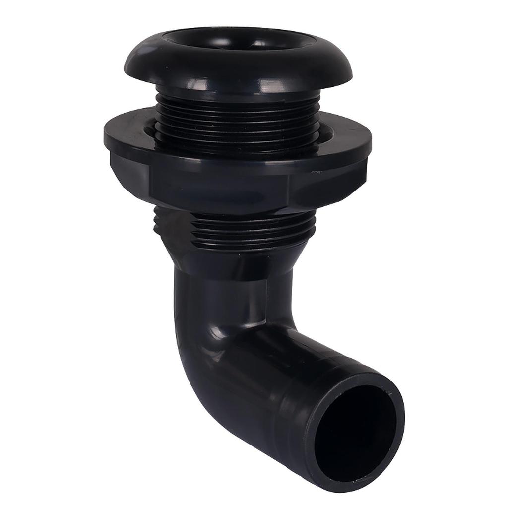 Universal ABS Water Bilge Sewage Outlet 90 Degree Drainage Deck Hose Connector for Marine Boat RV Plumbing System