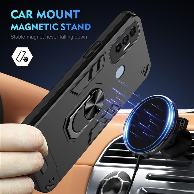 For Tecno Spark 7 Pro 7P 8 8T 8C 9 9T Spark 10 10C Spark 20 Case Shockproof Armor Car Magnetic Ring Stand Hard Back Phone Cover