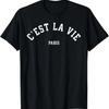 C'est La Vie Paris Frankrike Dam Herr Vintage Sommar Grafisk T-shirt