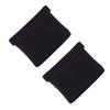 2pcs Earphone Pouch PU Leather Black Auto Elastic Closure Portable Earbud Storage Bag for Coin Key USB Drive Jewelry