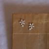 S925 Sterling Silver White Gold Stud Earrings - Shiny Zircon, Clover Flower Design, Fashionable and Versatile for Girlfriend