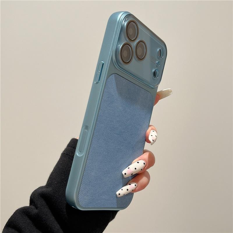 Applicable To iPhone17promax Apple 16 Mobile Phone Case Denim Pattern with Its Own Lens Film 14/15 Simple New Color