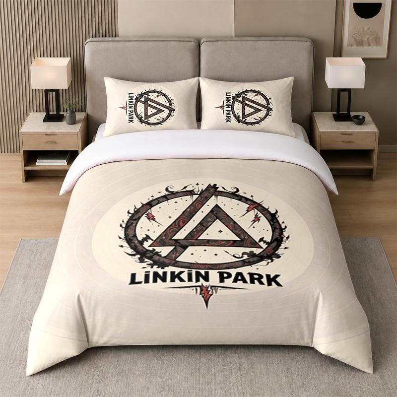 3-teiliges Bettwäsche-SetLinkin Park Weiche Bettlaken und zwei Kissenbezüge Heimschlafzimmer Dekor