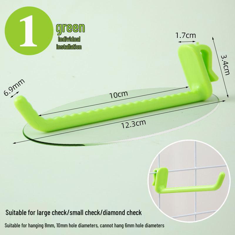 Nail-Free Grid Panel Hook for Wire Mesh Shelves - No-Drill Wall Storage Hooks for Kindergarten Display