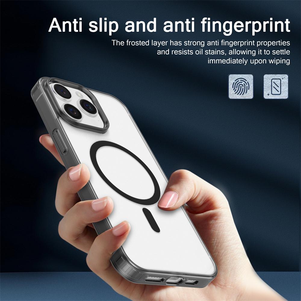 Luxury Wireless Charge For Magsafe Phone Case for iPhone 17 16 15 14 Pro Max Plus Transparent Magnetic Electroplate Bumper Cover