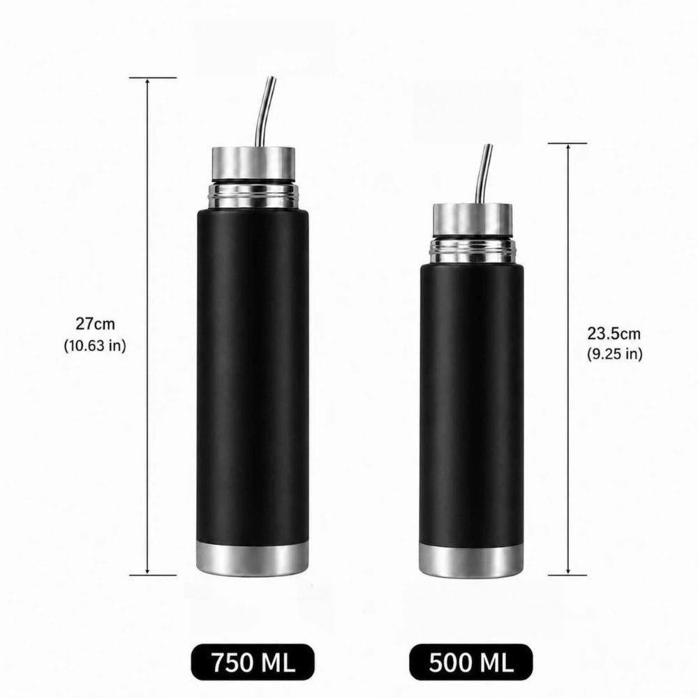 Borraccia Termica Sottovuoto 500ml/750ml con Cannuccia Integrata Borraccia Isolante da Viaggio Uso Quotidiano