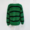 Women S Striped Long Sleeve Knit Sweater Loose Fit Autumn Winter