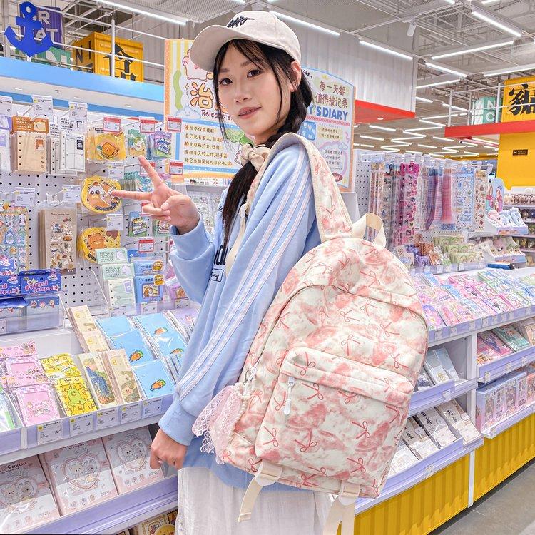 Schoolbag Korean version of Japanese ins tie-dye i lightweight, simple and versatile travel schoolbag, high school student large-capacity backpack