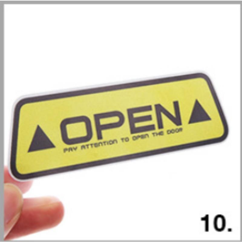 OPEN Reflective Warning Car Door Safety Decoration Sticker Door Opening Prompt Anti-collision Sticker Auto Accessory