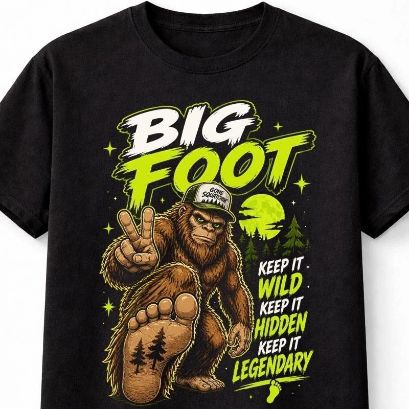 Bigfoot Sasquatch Keep It Wild Funny Cryptid Legend Unisex TShirt S