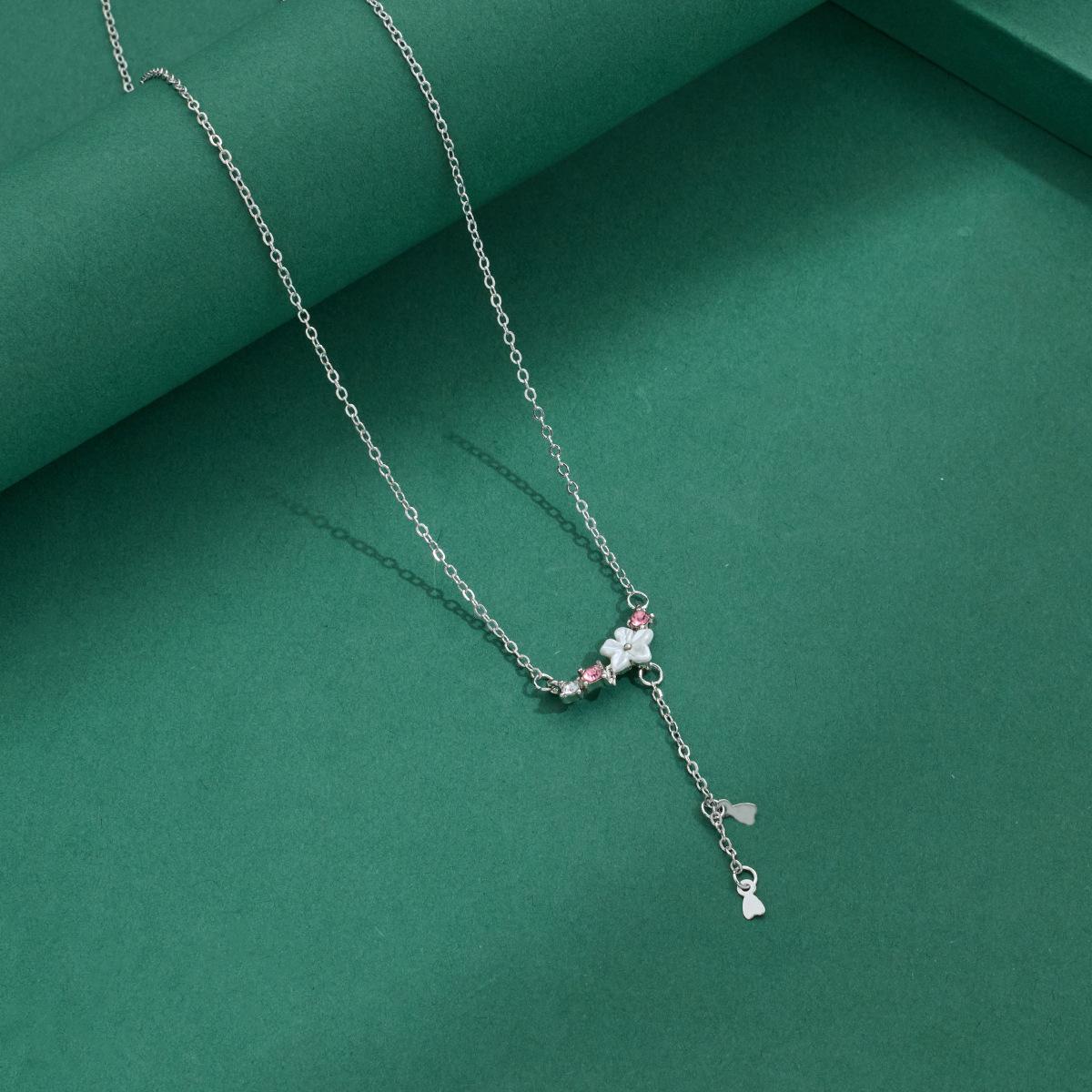 

Набор серег и ожерелья на ключицу Sakura Love из титановой стали, легкая роскошь