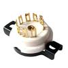 Panel Mount Tube Socket 9 Pin Ceramic Electronic Base for Auditory Gear Repair and DIY Amplifiers Build Project Work
