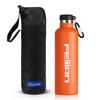 FEIJIAN 750ml Vacuum Insulated Stainless Steel Water Insulated for Hot and Cold Wide with Stylish Design for and Orange Bottle, Drinks, 0.75 Liter,