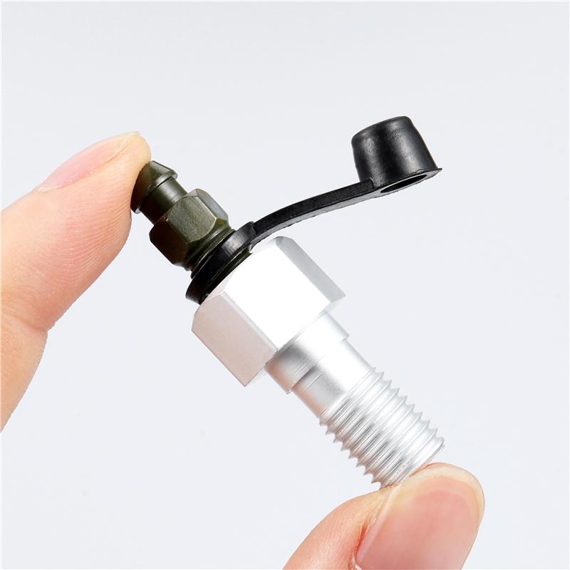 M10x1.25mm Motorcycle Brake Caliper Single Banjo Bolt & Bleed Nipple/Screw Nipple with Aluminum Dust Cap Motorcycles Universal серебряный