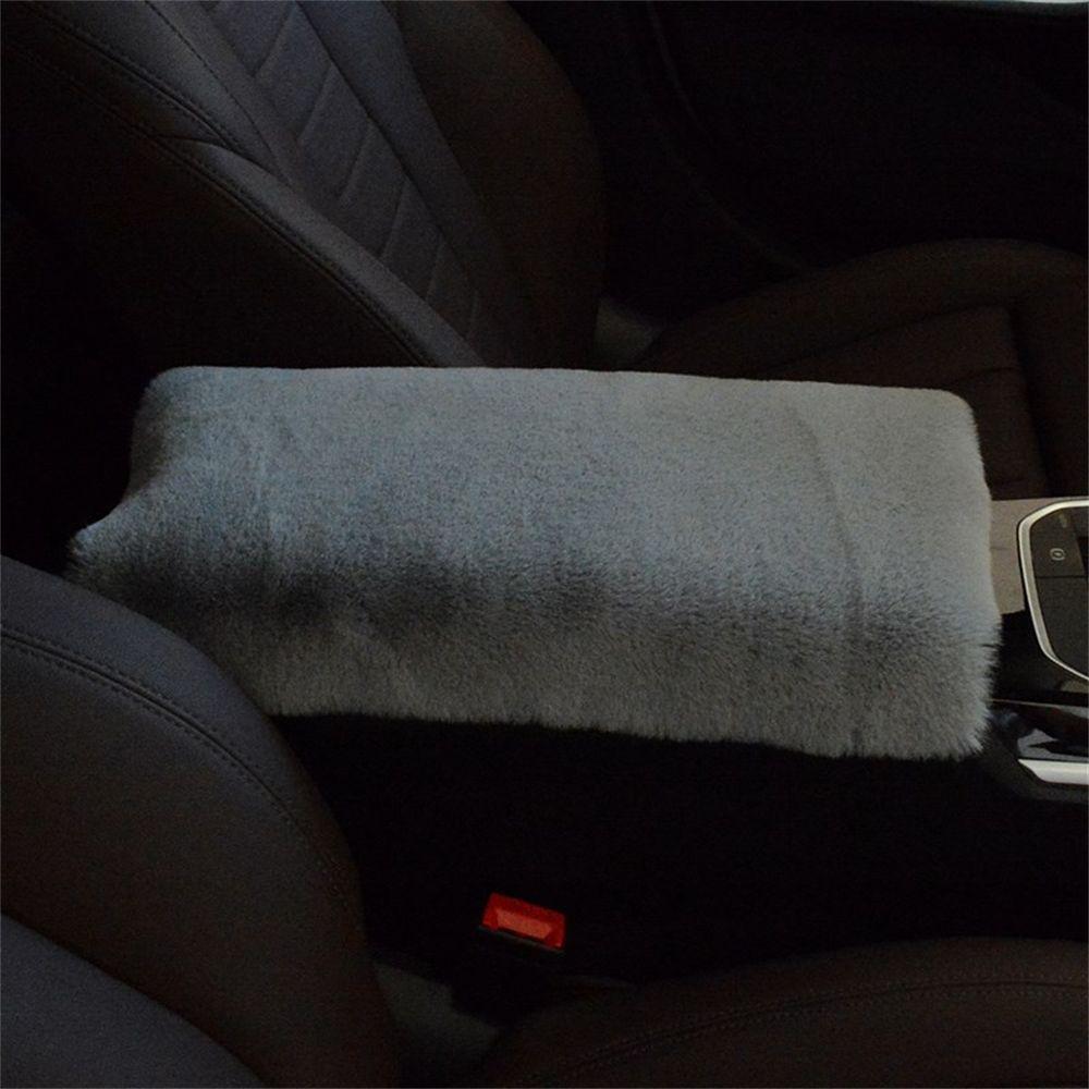 Padding Protective Soft Fluffy Fur Arm Rest Cover Car Armrest Pad Cushion Case Console Box Mat