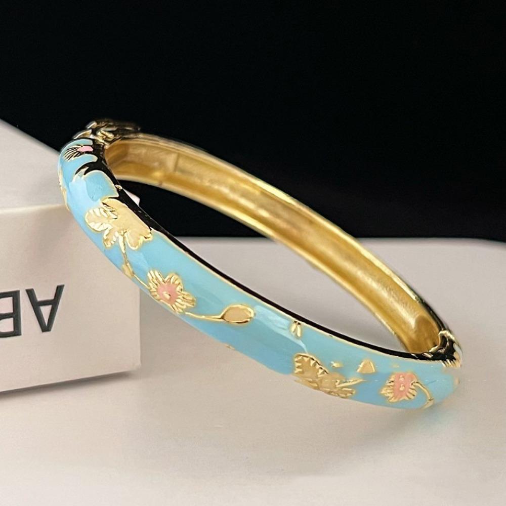 Traditional Chinese Cloisonne Bracelet Double Bangle Women's Hand Bracelet  Jewelry Gifts