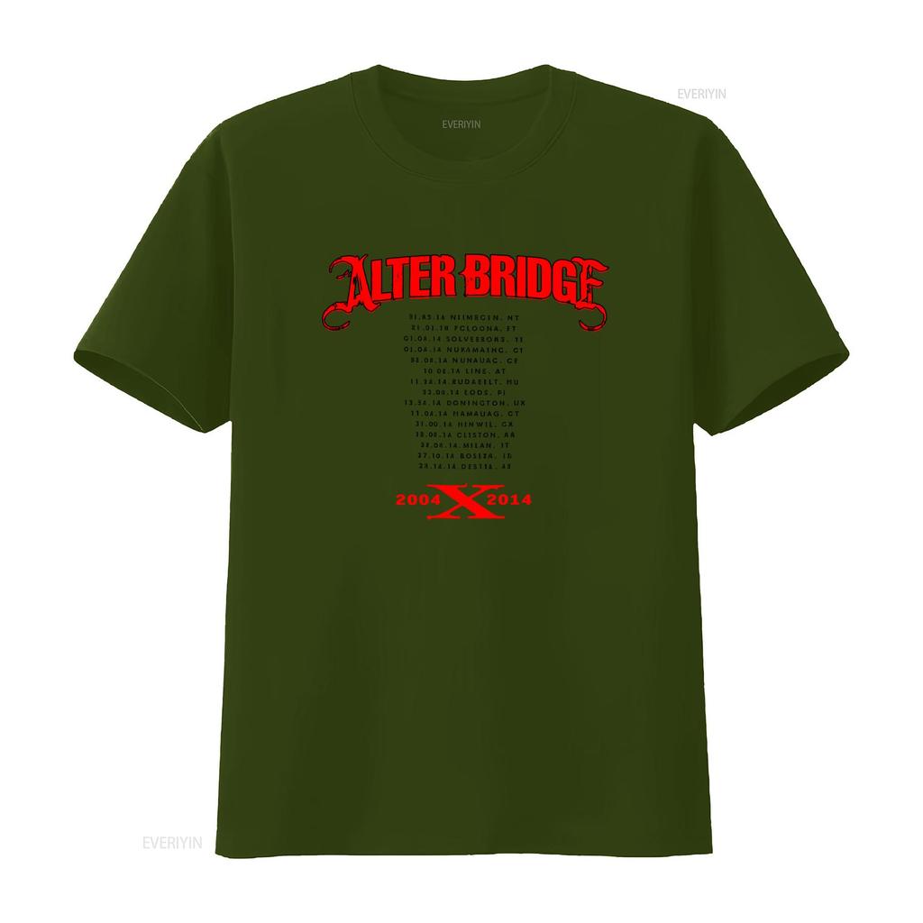 Alter Bridge Fortress 2014 Tour Dates Band Concert T Shirt Vintage Washed Designer Clothes Homme Comfortable Unisex Streetwear