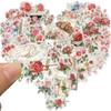 50PCS Flowers and Letters Stickers Nostalgia Aesthetic Phone Cartoon Scrapbook Skateboards Luggage DIY Cool Decals Sticker