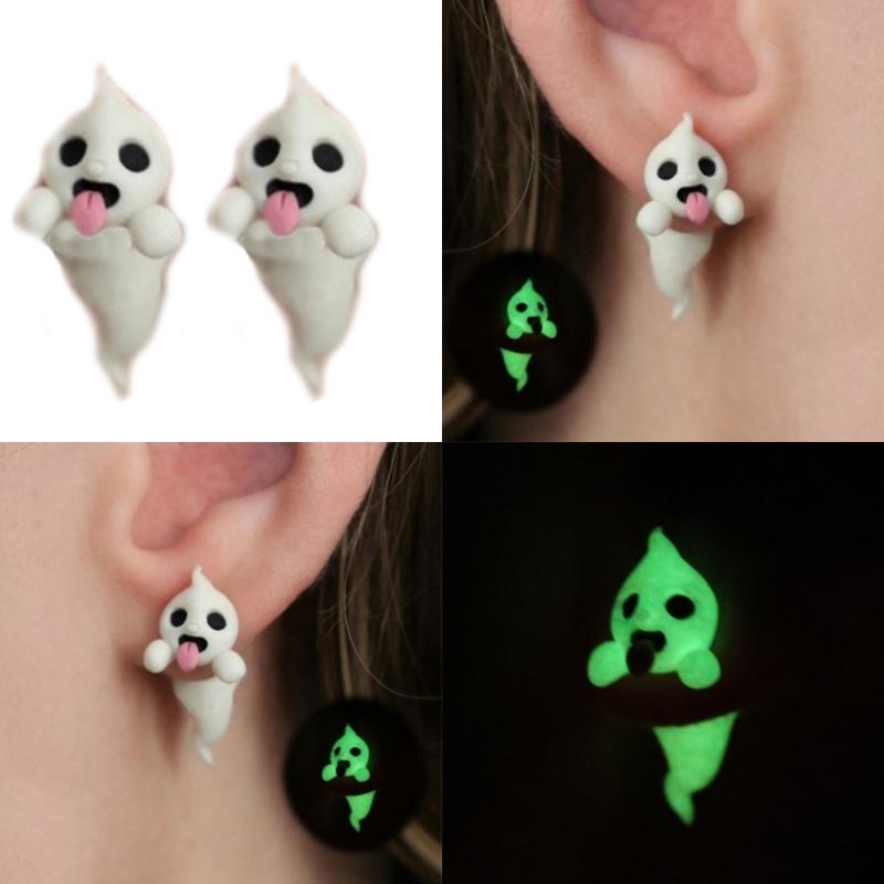 Fashionable Glowing In Dark Specters Earrings Unique Fashion Jewelry Accessory for Trendy Women Ladies Night Event