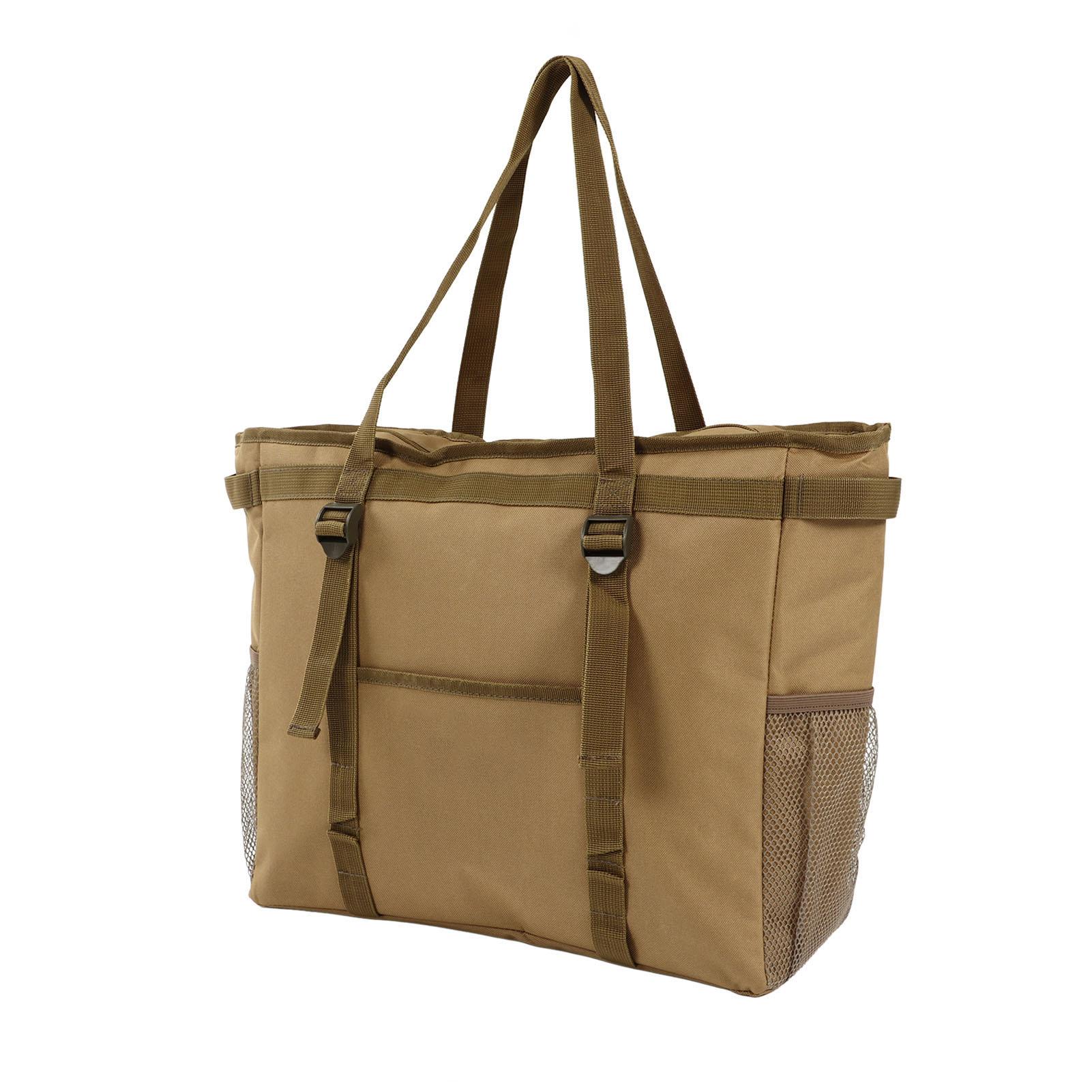 

Picnic Insulated Bag Large Capacity Multi Pockets Food Thermal Cooler Bag for Camping Party Fishing Khaki