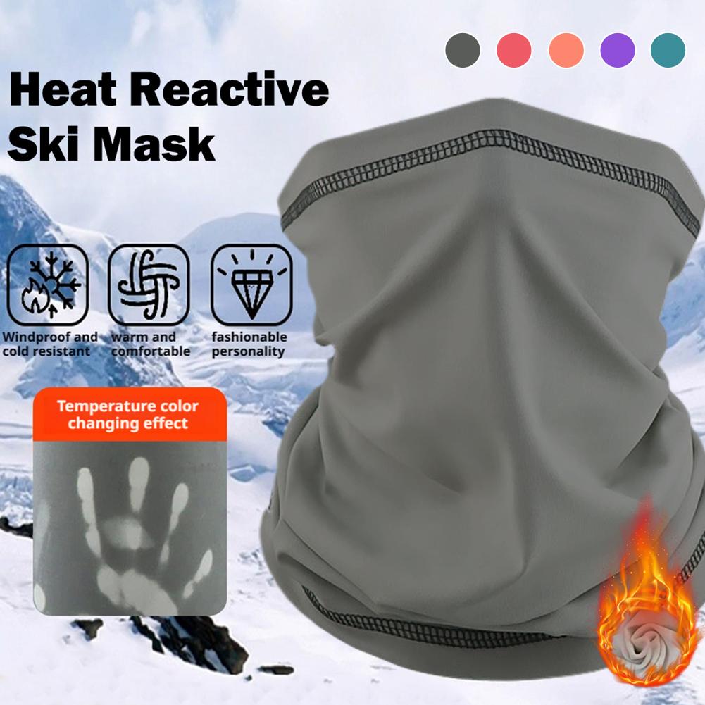 Heat Reactive Balaclava Unisex Temperature Sensitive Color Change Face Mask Ski Hood Full Head Wrap For Outdoor Hiking Cycling