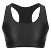 Canottiere da uomo lucide con scollo a U a tinta unita senza maniche crop top gilet per sport fitness yoga