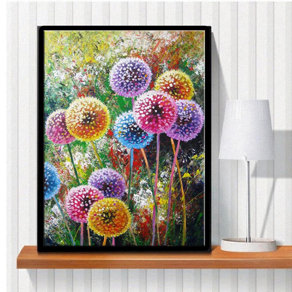 

5D Diy Алмазная картина Цветной Одуванчик Набор для вышивки крестом Полный Алмазная вышивка Мозаика Художественная картина Стразы Декор Подарок Full Round 30x40cm