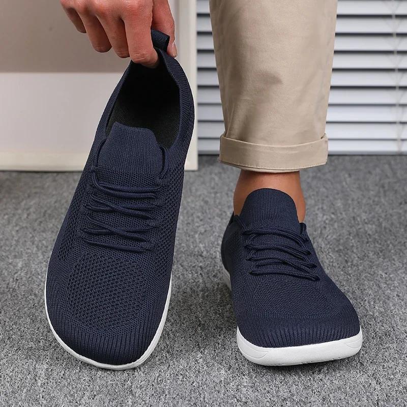 Sizes 36-46 Men Breathable Sneakers Casual Walking Shoes Wide Feet Comfortable Stable Mesh Fabric Jogging Sports Shoes for Women