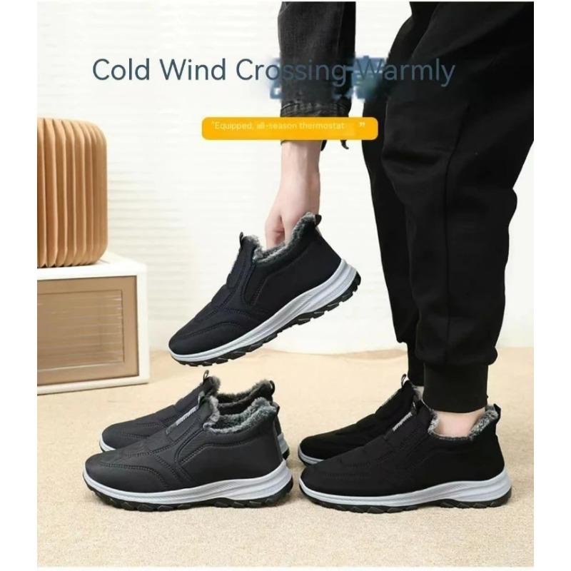 Winter Shoes Mens Snow Boots Thick Fur Non-slip Sneakers Male Cotton Ankle Boots Lightweight Outdoor Hiking Warm Walking Shoes