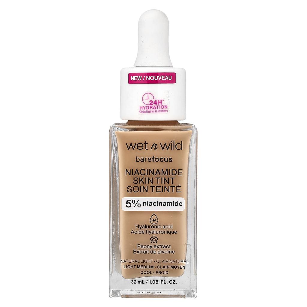 Wet N Wild Barefocus, Niacinamide Skin Tint, 1116090 Natural Light, 32ml (1.08fl Oz)