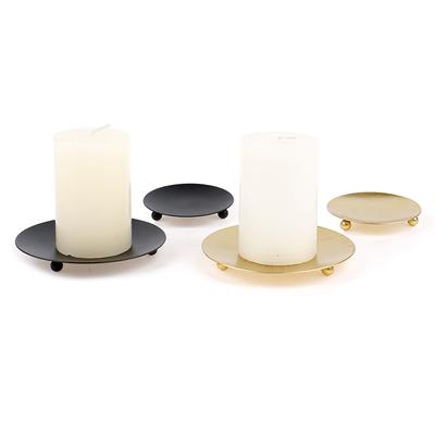 Mini candelabro de hierro forjado, creativo, sencillo, geométrico, con forma de platillo, romántico, para decoración de mesa