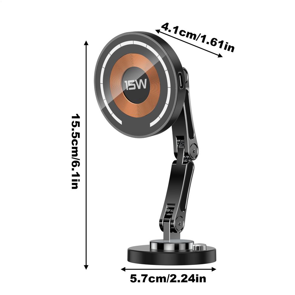 Portable Magnetic Car Wireless Charger Stand 15W Fast Charging Mobile Phone Holder Wireless Charger For iPhone Xiaomi