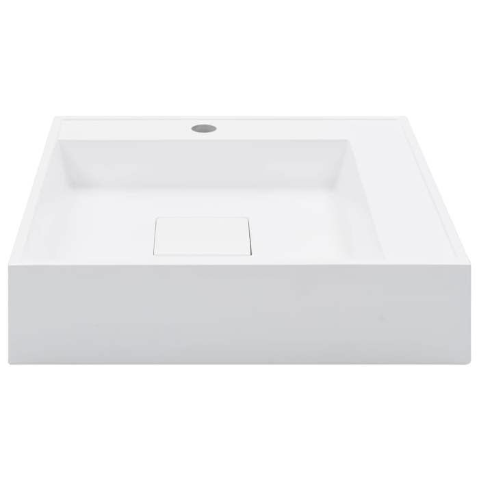 Lavabo - vidaXL - 50x50 cm - Fonte minérale - Blanc - Design tendance et facile à nettoyer