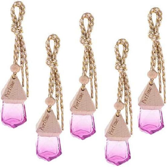 

10-Pack Car Air Freshener Perfume Bottle Empty Hanging Diffuser Bottle Auto Ornament Essential Oils Diffuser Pendant for Home And Car - Purple