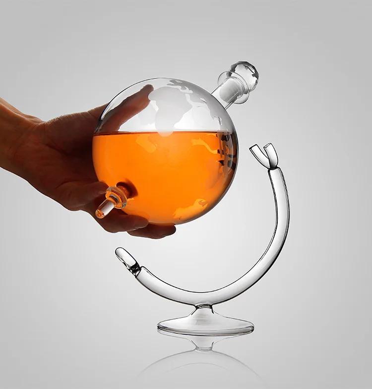 1 adet 33.81oz Cam Şişe Yaratıcı Küre Sürahi Bar Malzemeleri Viski Konteyneri Yüksek Borosilikat Cam Şarap Dağıtıcı Mutfak Bar Aksesuarları