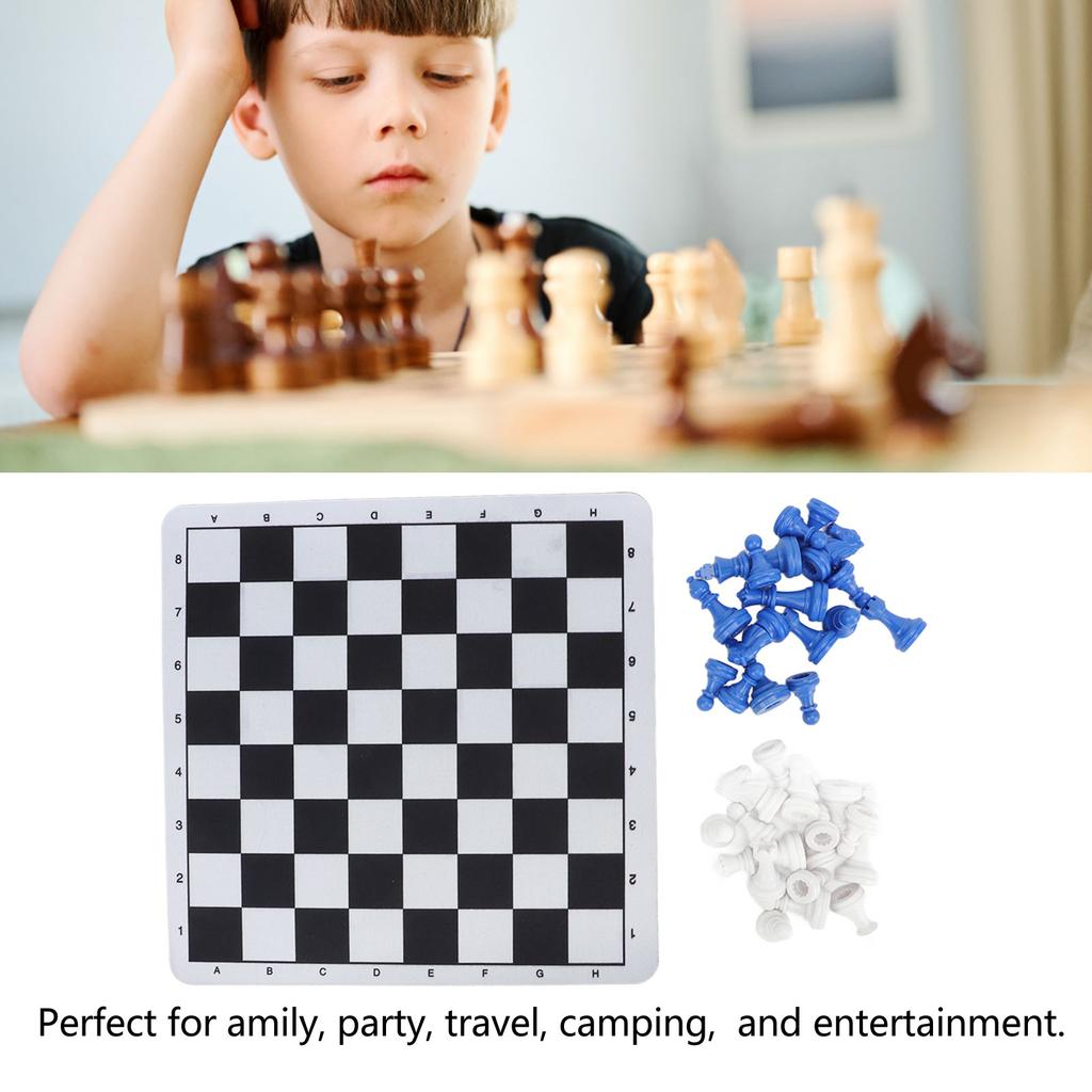 Chessmen with 1.89in King Plastic Chess Pieces with Chessboard for Adults Kids Party Supplies